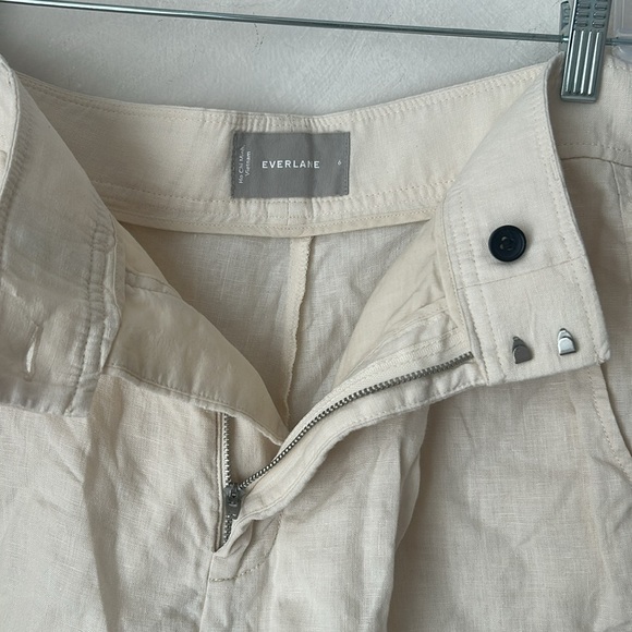Everlane The Linen Way High Drape Shorts cream white ecru size 6 small - Picture 7 of 10